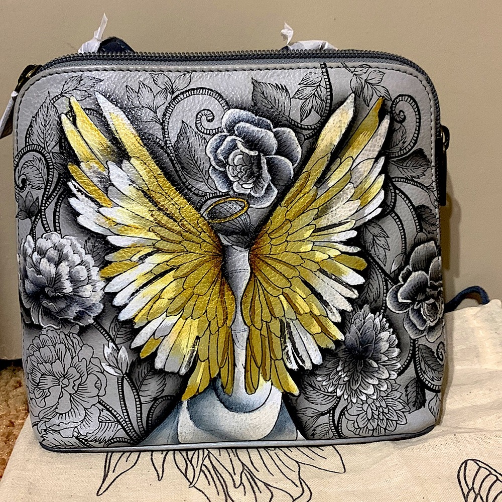 BRAND NEW! Anuschka guardian angel crossbody bag